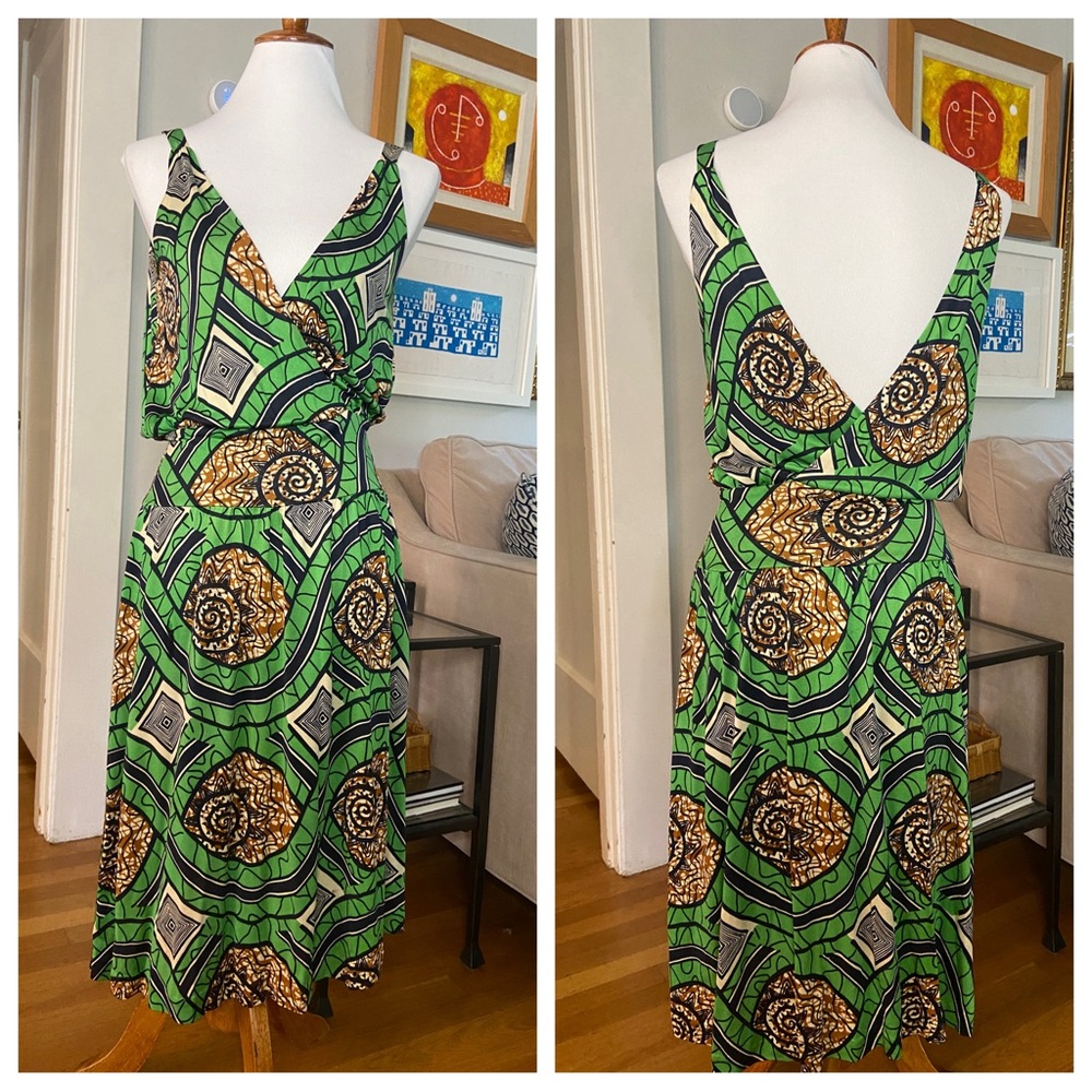 Nieves Lavi Silk Ankara Print Dress